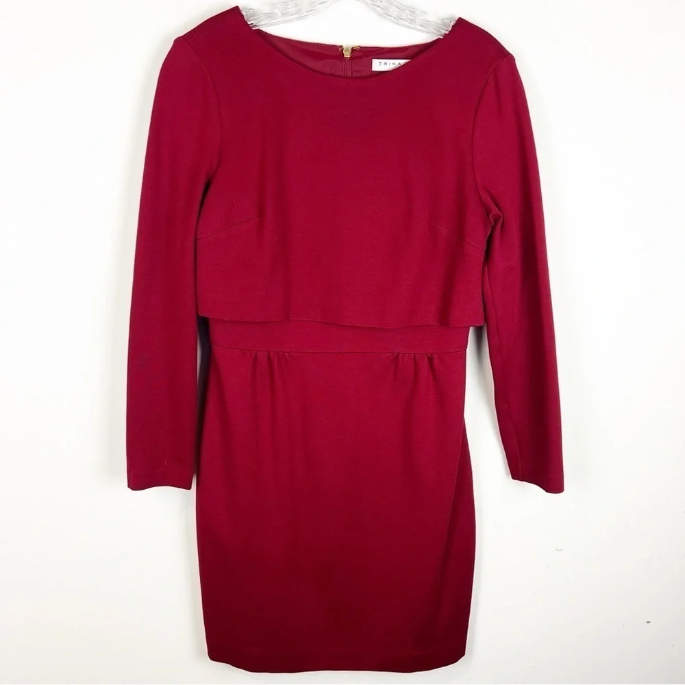 Trina Turk Long Sleeve Maroon Dress size 6 - Picture 1 of 9